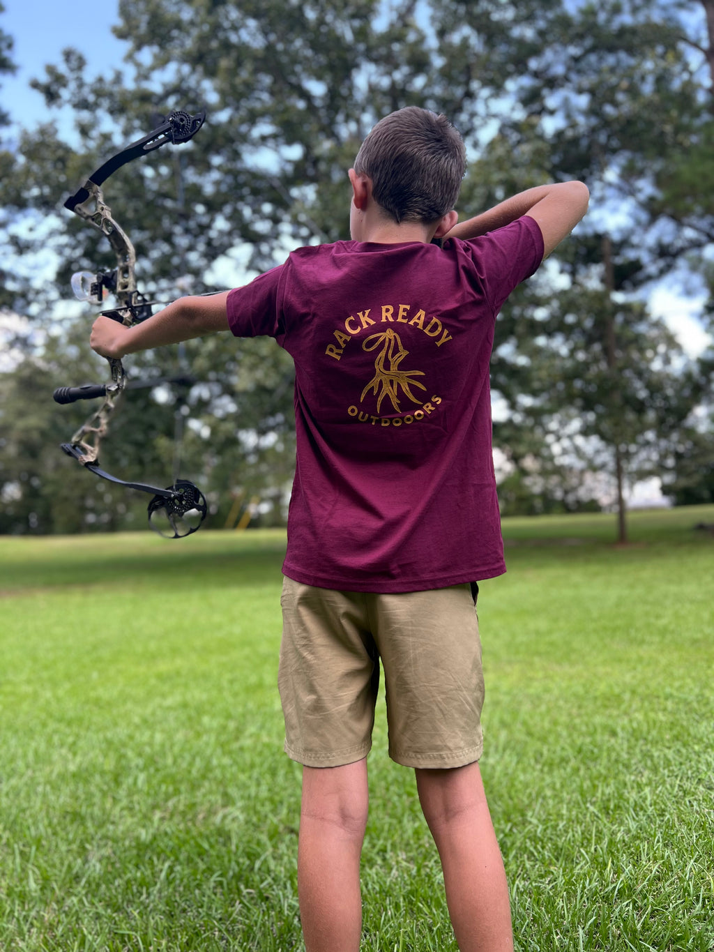 RRO Youth Logo Tee Maroon/Gold