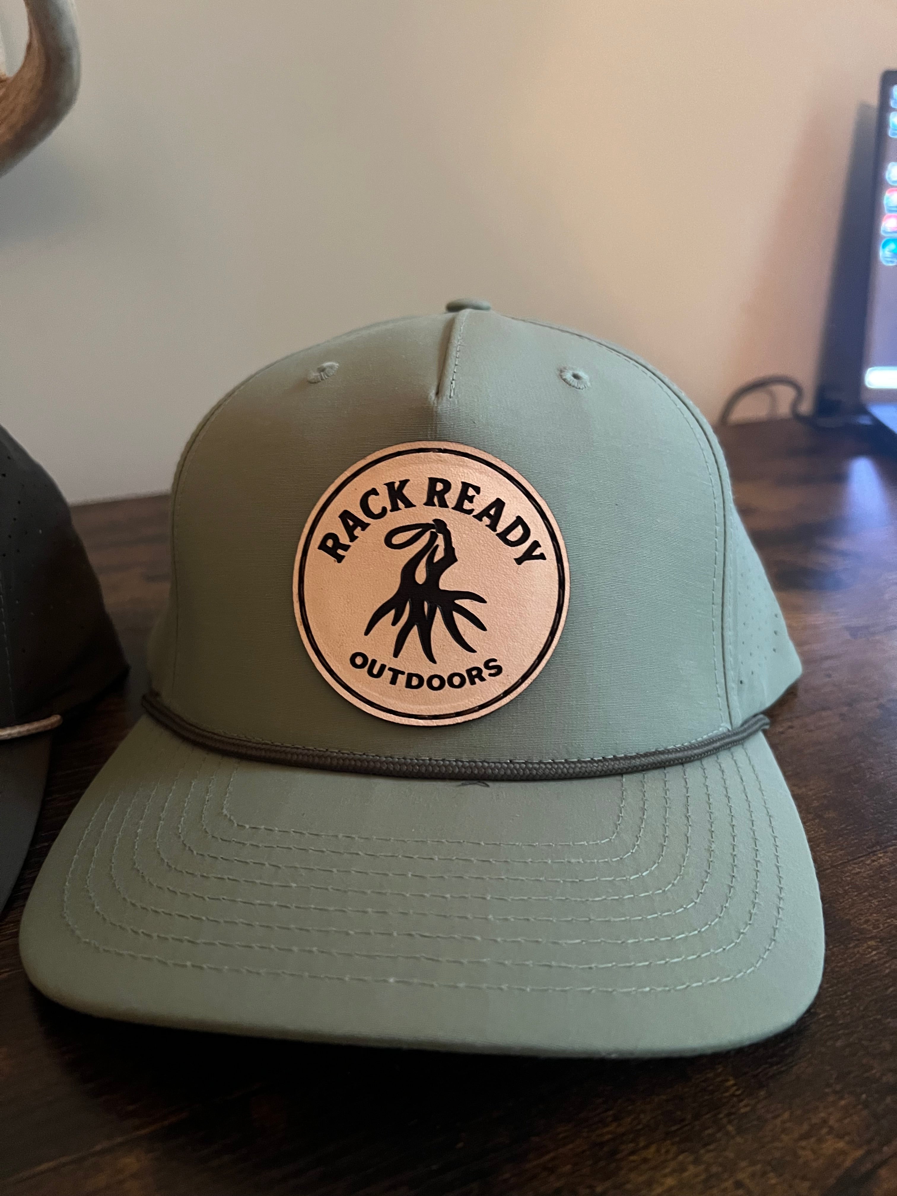 Rack Ready Outdoors 355-LP Richardson Leather Patch Cap - Olive Green